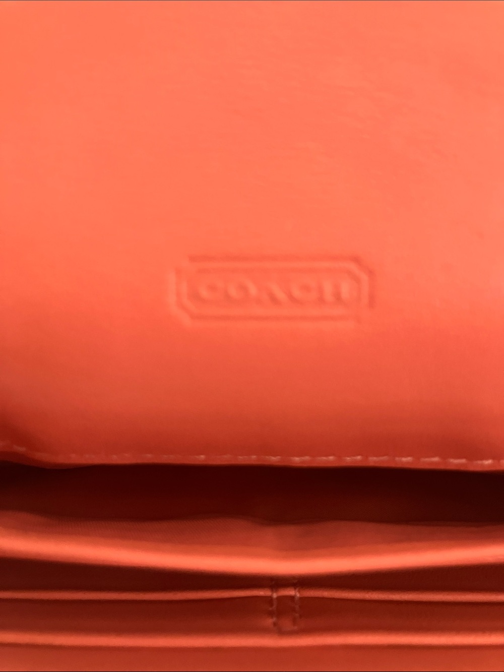 Coach Coral Leather Clutch Wallet with Gold Hardware - Picture 4 of 13